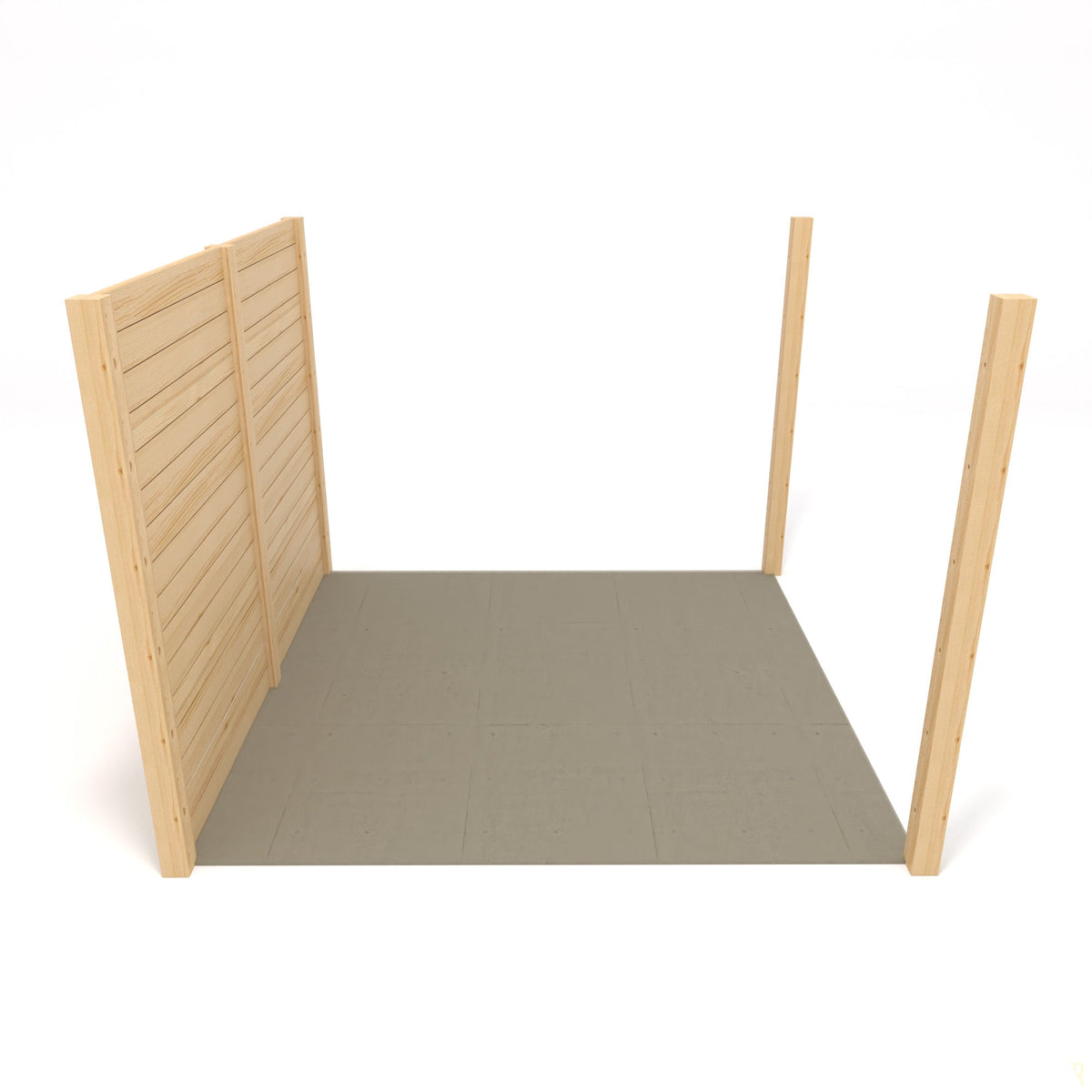 Wall Mounted Box Pergola - Light Green - 4.2m Depth x 7.8m Length