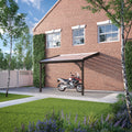 Wall Mounted Polycarbonate Roof Carport - Rustic Brown - 4.5m Depth x 2.9m Width