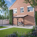 Wall Mounted Polycarbonate Roof Carport - Rustic Brown - 4m Depth x 5.78m Width
