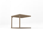 Wall Mounted Box Pergola with Decking - Rustic Brown - 2.4m Depth x 2.4m Length