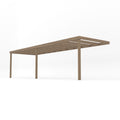 Wall Mounted Box Pergola - Rustic Brown - 2.4m Depth x 7.8m Length