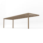 Wall Mounted Box Pergola - Rustic Brown - 3.6m Depth x 7.8m Length