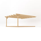 Wall Mounted Double Garden Pergola with Decking - Light Green - 4.8m Depth x 4.8m Length