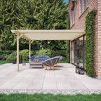Wall Mounted Double Garden Pergola - Light Green - 1.8m Depth x 7.2m Length
