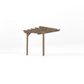 Wall Mounted Double Garden Pergola - Rustic Brown - 1.8m Depth x 3m Length