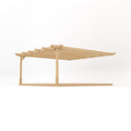Wall Mounted Double Premium Pergola with Decking - Light Green - 4.8m Depth x 4.8m Length