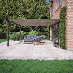 Wall Mounted Double Premium Pergola - Rustic Brown - 3m Depth x 5.4m Length