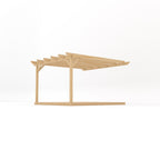 Wall Mounted Garden Pergola with Decking - Light Green - 3.6m Depth x 3.6m Length