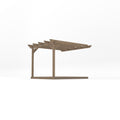 Wall Mounted Garden Pergola with Decking - Rustic Brown - 3m Depth x 3m Length