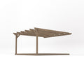 Wall Mounted Garden Pergola with Decking - Rustic Brown - 4.2m Depth x 4.2m Length