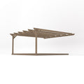 Wall Mounted Garden Pergola with Decking - Rustic Brown - 4.8m Depth x 4.8m Length