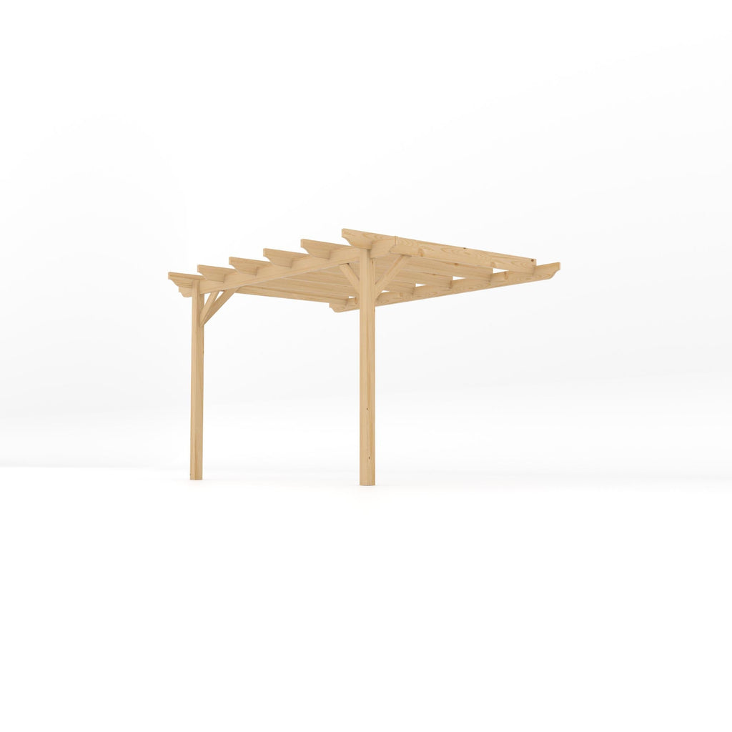 Wall Mounted Garden Pergola - Light Green - 2.4m Depth x 3.6m Length