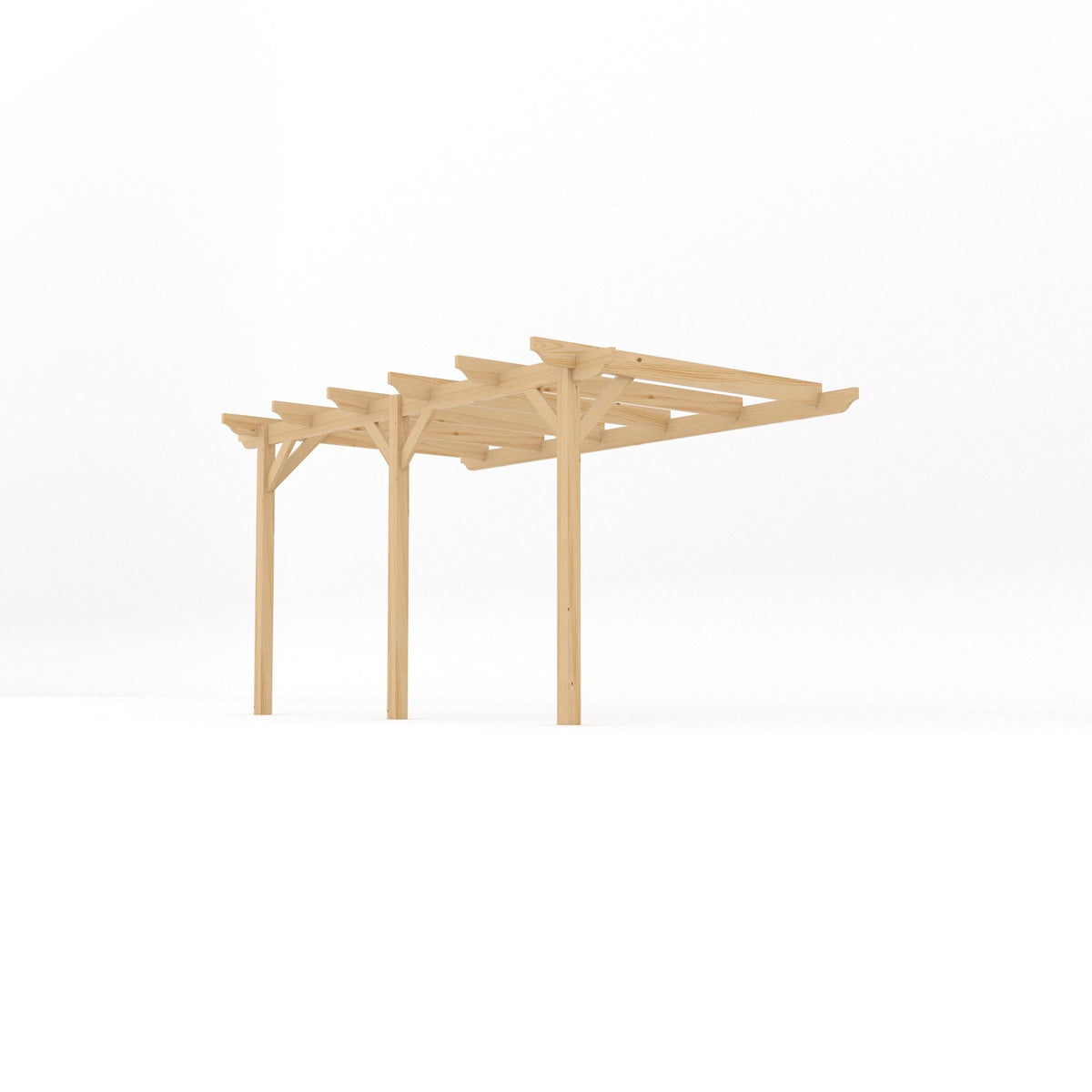 Wall Mounted Garden Pergola - Light Green - 3.6m Depth x 4.2m Length