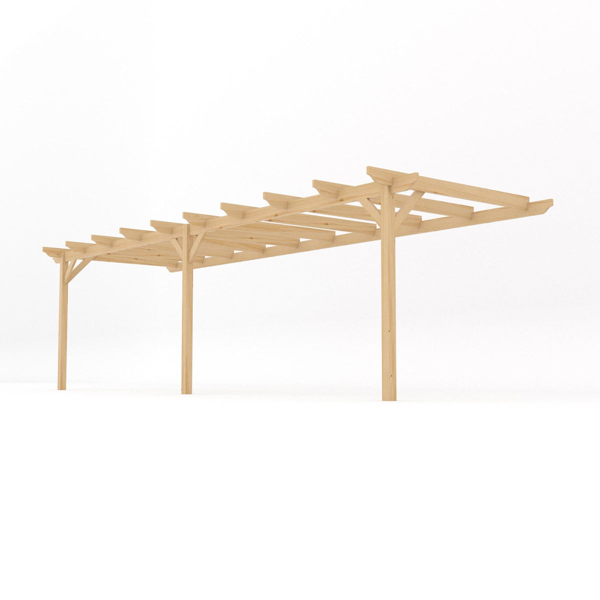 Wall Mounted Garden Pergola - Light Green - 3.6m Depth x 7.8m Length