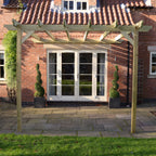 Wall Mounted Garden Pergola - Light Green - 2.4m Depth x 3.6m Length
