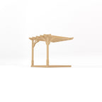 Wall Mounted Premium Pergola with Decking - Light Green - 2.4m Depth x 2.4m Length