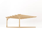Wall Mounted Premium Pergola with Decking - Light Green - 4.8m Depth x 4.8m Length