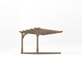 Wall Mounted Premium Pergola with Decking - Rustic Brown - 3m Depth x 3m Length