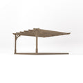 Wall Mounted Premium Pergola with Decking - Rustic Brown - 4.2m Depth x 4.2m Length