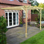 Wall Mounted Premium Pergola - Light Green - 1.8m Depth x 2.4m Length