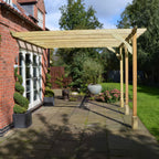 Wall Mounted Premium Pergola - Light Green - 1.8m Depth x 6.6m Length