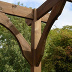 Wall Mounted Premium Pergola - Rustic Brown - 2.4m Depth x 3m Length