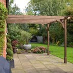 Wall Mounted Premium Pergola - Rustic Brown - 2.4m Depth x 3m Length