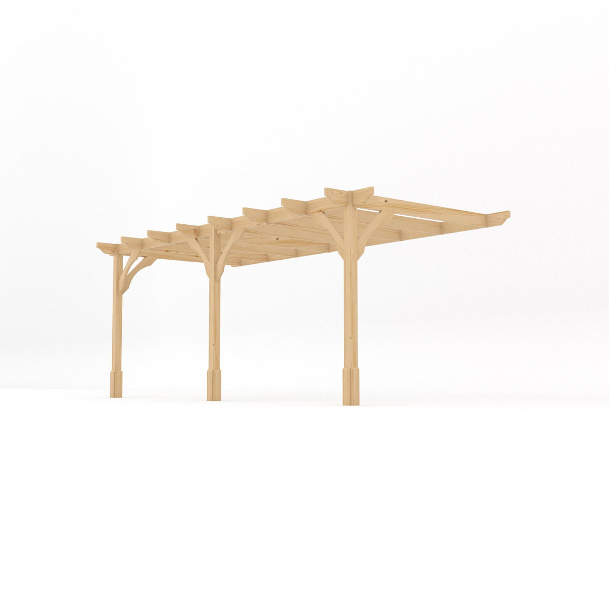 Wall Mounted Premium Pergola - Light Green - 3m Depth x 5.4m Length