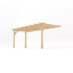 Wall Mounted Premium Pergola - Light Green - 2.4m Depth x 5.4m Length