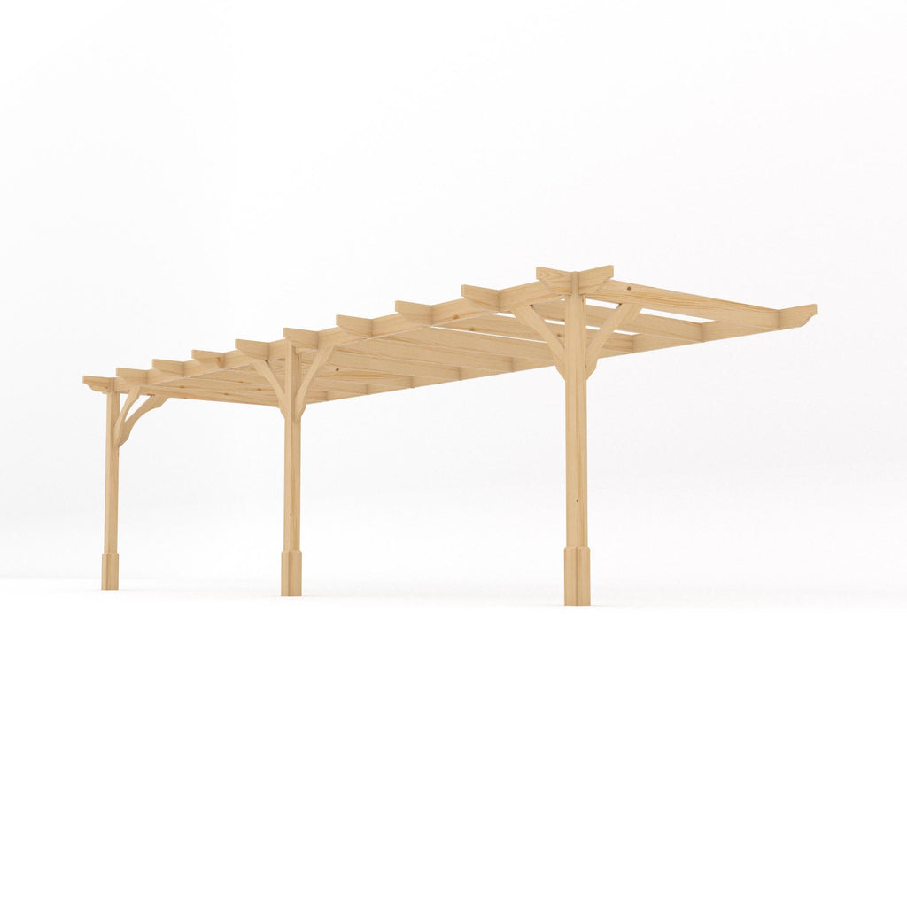 Wall Mounted Premium Pergola - Light Green - 3m Depth x 7.2m Length