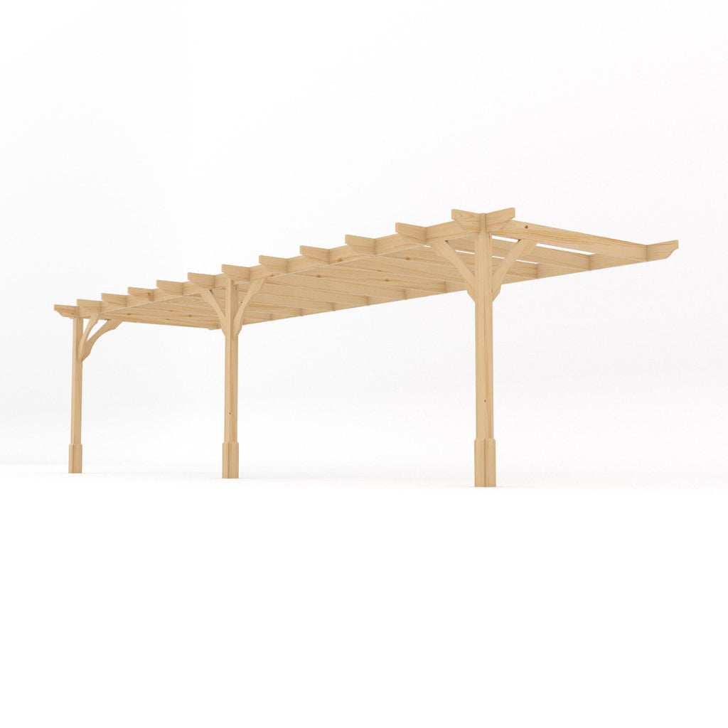 Wall Mounted Premium Pergola - Light Green - 3m Depth x 7.8m Length