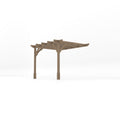 Wall Mounted Premium Pergola - Rustic Brown - 2.4m Depth x 3m Length