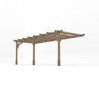 Wall Mounted Premium Pergola - Rustic Brown - 3.6m Depth x 6m Length