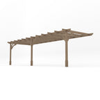 Wall Mounted Premium Pergola - Rustic Brown - 4.8m Depth x 7.8m Length
