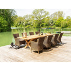 teak garden furniture on patio