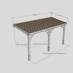 Wall Mounted Felt Shingle Roof Carport - Rustic Brown - 2.5m Depth x 5.78m Width