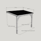 Wall Mounted Polycarbonate Roof Carport - Rustic Brown - 4.5m Depth x 4.34m Width