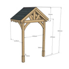 Felt Shingle Roof Porch - Rustic Brown - 1.22m Depth x 1.8m Width