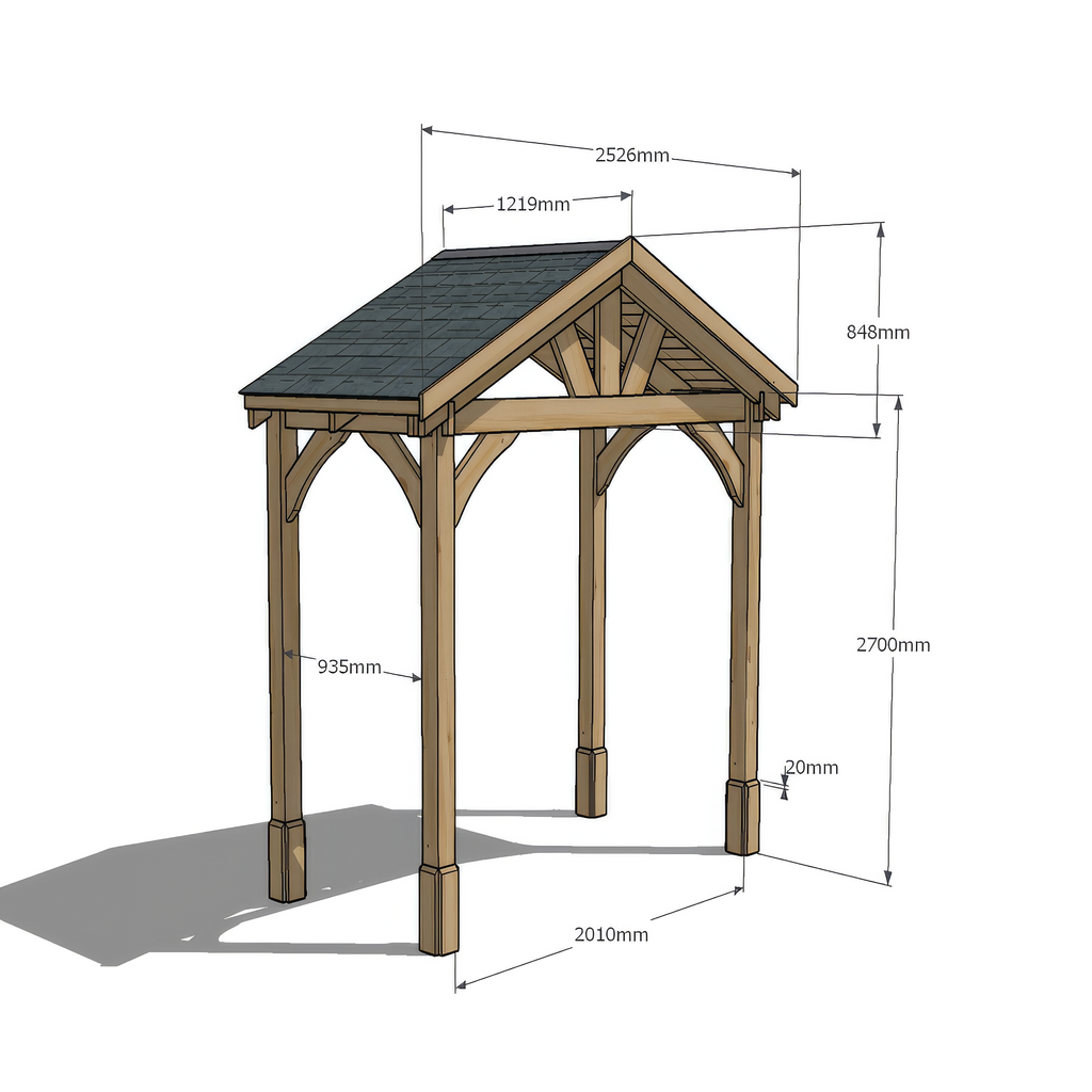 Slate Tile Roof Porch - Rustic Brown - 1.22m Depth x 2.4m Width