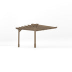 Wall Mounted Double Premium Pergola - Rustic Brown - 3m Depth x 3m Length