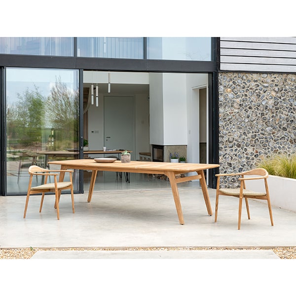 Alexander Rose Dana Teak Large Table with Rope Seat Lifestyle 2