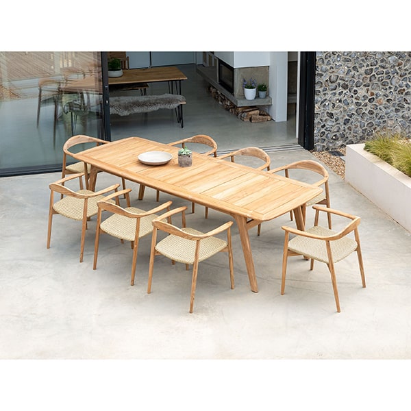 Alexander Rose Dana Teak Large Table with Rope Seat Lifestyle 4