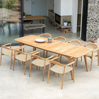 Alexander Rose Dana Teak Large Table with Rope Seat Lifestyle 6