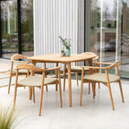 Alexander Rose Dana Teak Small Table with Rope Seat Lifestyle 4