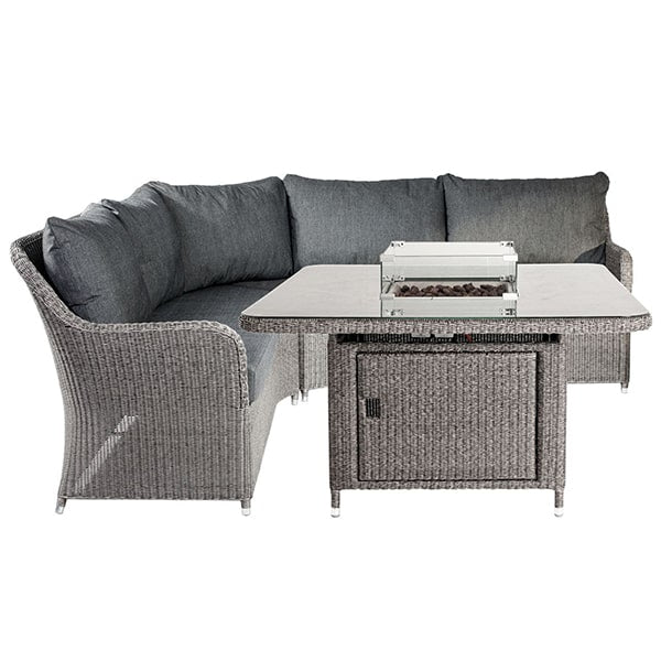 Alexander Rose Monte Carlo Casual Dining Set With Fire Pit