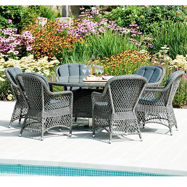 Alexander Rose Monte Carlo Round Dining Set  Round Table 1.5m Front View