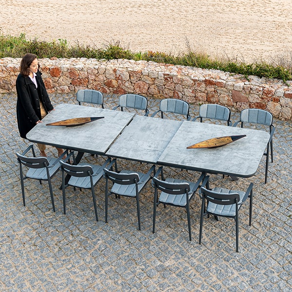 Alexander Rose Rimini 8-10-12 Seater Dining Set with 2.23m - 3m Extending Rectangular Table LifeStyle 3