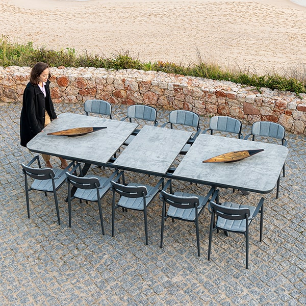 Alexander Rose Rimini 8-10-12 Seater Dining Set with 2.23m - 3m Extending Rectangular Table LifeStyle 4