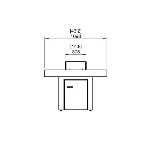 EcoSmart Fire Gin 90 Dimensions Side