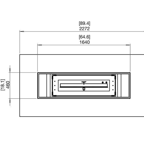 EcoSmart Fire Gin 90 Dimensions Top